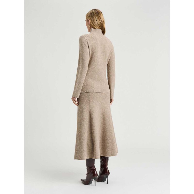 Veronika Maine Merino Silk Blend Textured Funnel Neck Sweater image number 1